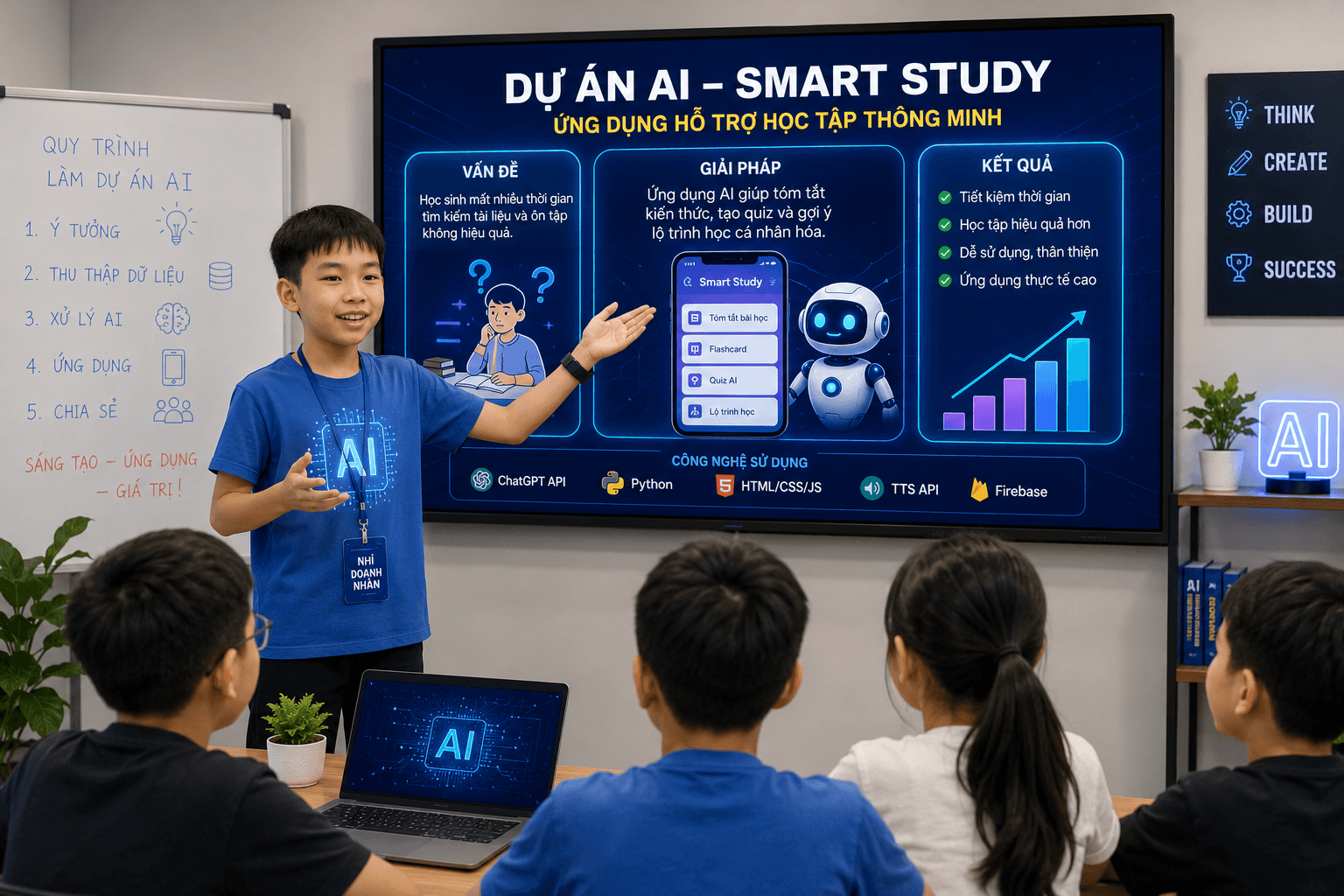 Demo Day — con thuyết trình dự án AI 'Smart Study' trước cả lớp